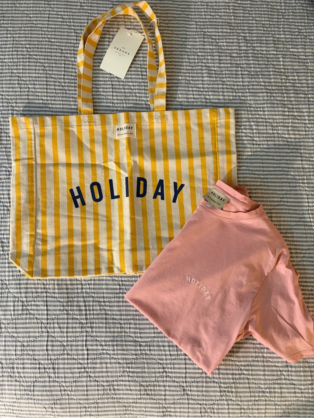 Sezane X Holiday Bundle - t shirt and tote SMALL